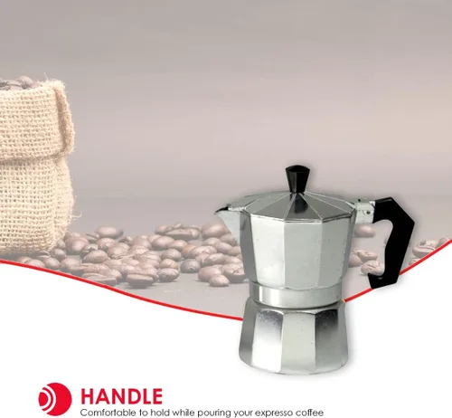 Miniatura 2 de Home Basics Máquina de café expreso de aluminio de 5 onzas, 3 tazas