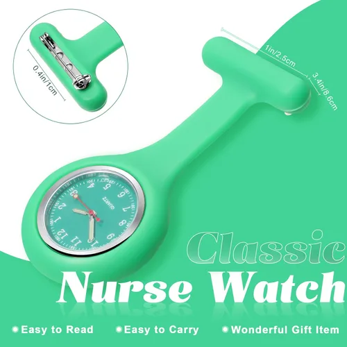 Miniatura 3 de Outus 18 piezas de silicona para enfermera reloj de estetoscopio reloj de bolsillo portátil con segunda mano para médico enfermera 18