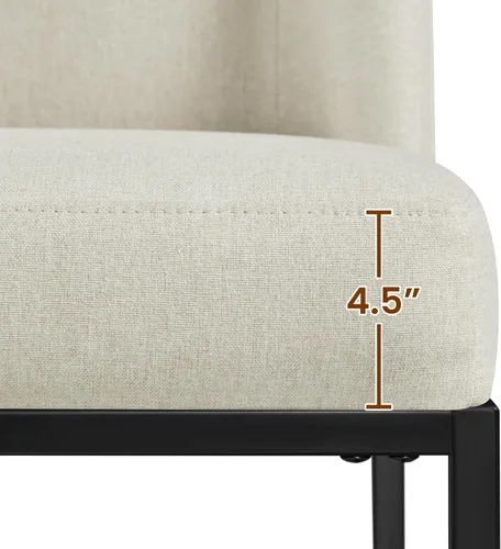 Miniatura 6 de Yaheetech Juego de 2 sillas de comedor tapizadas con respaldo medio acolchado y patas de metal para comedor, sala de estar, restaurante, diseño sin