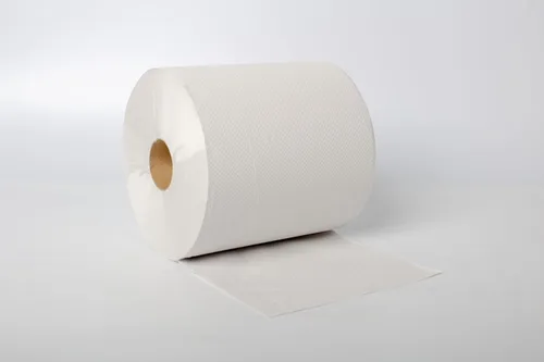 Miniatura 4 de Karat Rollos de toallas de papel comerciales, absorbentes y resistentes para zonas de alto tráfico, color blanco (paquete de 6)