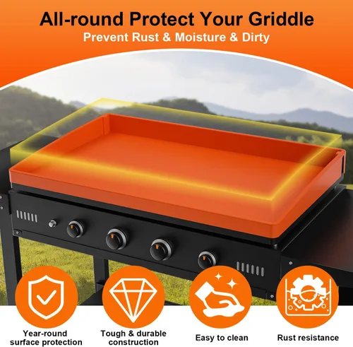 Miniatura 4 de Funda protectora de silicona para parrilla de 36 pulgadas para Blackstone, protector de parrilla de silicona con borde completo, accesorios