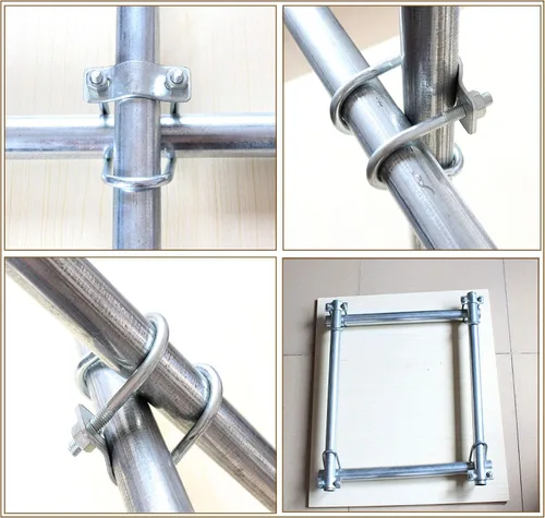 Miniatura 5 de 4 clips de tubo de acero galvanizado, hebilla de tubo cruzado, diámetro máximo del tubo de 1.3 pulgadas, tarjeta de 1.3 pulgadas, tubo de acero