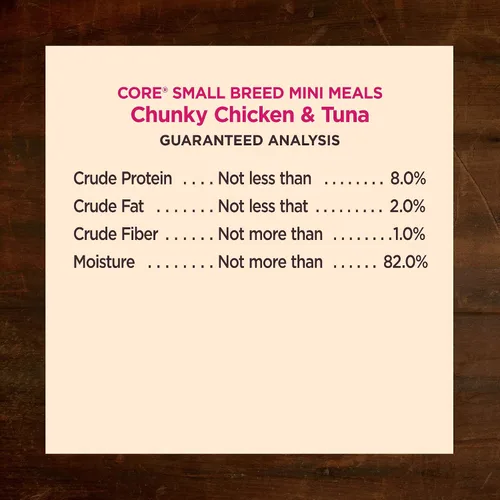 Miniatura 8 de Wellness CORE - Mini comidas para razas pequeñas gruesas en salsa para perros adultos, sin granos, natural, receta de cena de pollo y atún, 3 onzas