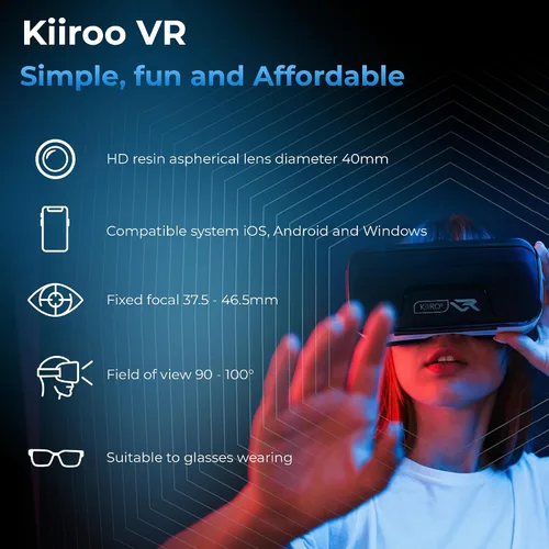 Miniatura 2 de Kiiroo VR Headset for Phone - Optimized for VR Content - for iPhone, Android & Windows - Fits 5.5"-7.2" Devices - Glasses-Friendly - 40mm HD Resin