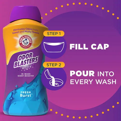 Miniatura 9 de ARM & HAMMER Odor Blasters - Potenciador de aroma en lavado, potenciador de aroma para ropa con aroma a explosión fresca, 45 onzas