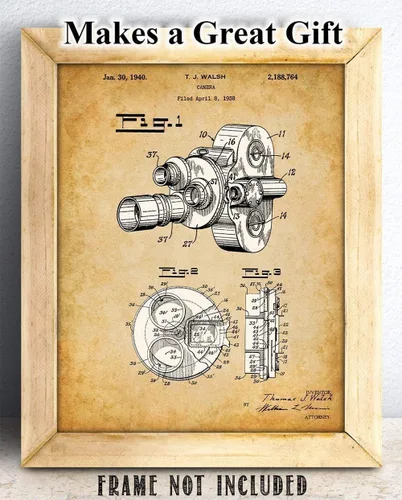 Miniatura 6 de Patente de cámara de película de película, póster clásico de cine, sala de cine y decoración de sala de director de cine, regalo para fotógrafos