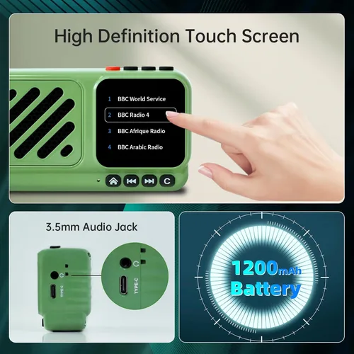 Miniatura 8 de Choyong Voyager - Altavoz Bluetooth inalámbrico por Internet con WIFI/4G, estación de radio mundial, BT5.3, electrónica para el hogar, viajes