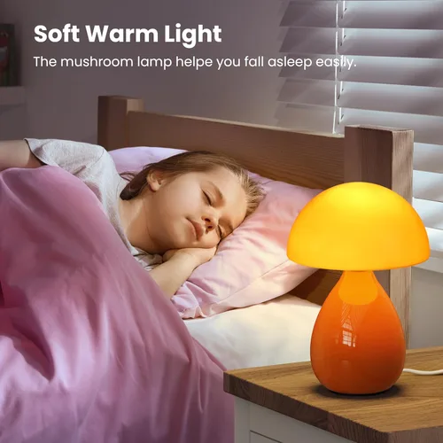 Miniatura 5 de Lámpara de mesa con forma de hongo, mini lámpara moderna para mesita de noche, luz de escritorio, bonita luz pequeña regulable para dormitorio, sala