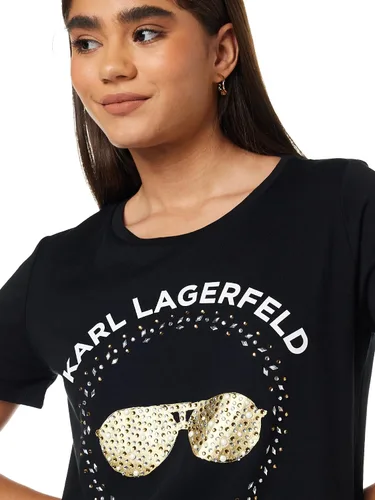 Miniatura 4 de Karl Lagerfeld Paris Camiseta de manga corta con lentejuelas para mujer