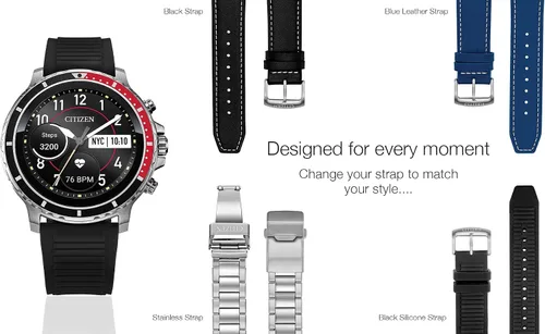 Miniatura 7 de Citizen CZ Smart reloj inteligente de acero inoxidable con pantalla táctil con monitor de ritmo cardíaco GPS altavoz Bluetooth y notificaciones
