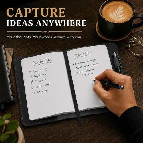 Miniatura 4 de Funda de cuero para diario A5, Funda de diario recargable para A5 grande y mediano, Funda de cuaderno de cuero hecha a mano, Diario encuadernado