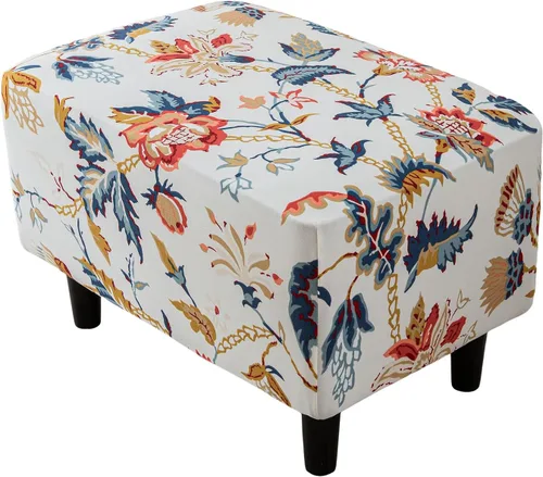 Miniatura 32 de Eco-Ancheng Funda elástica para silla, funda otomana rectangular de almacenamiento, funda otomana para reposapiés, fundas otomanas para taburete