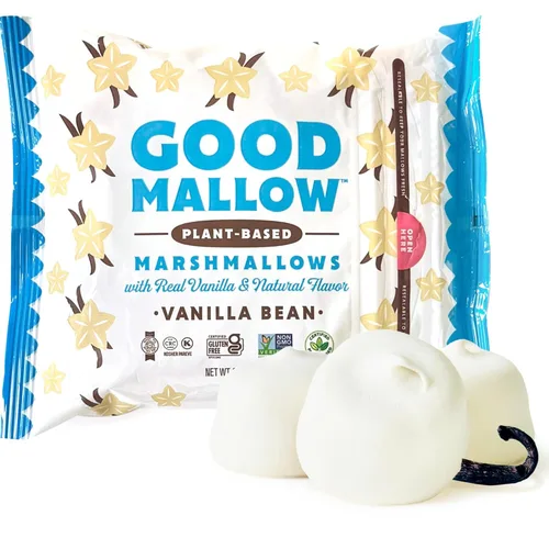 GoodMallow Malvaviscos Veganos - Malvaviscos Grandes Kosher Sin Gluten Sin Lácteos Saludables - Naturales Sin Gelatina para Chocolate Caliente,