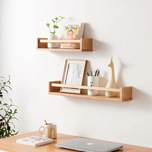 Miniatura 2 de Estantes flotantes, estantes flotantes de roble para estantería montada en la pared, estante colgante para cocina, sala de estar, dormitorio