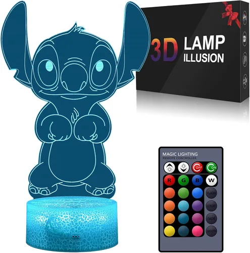 Regalos de Navidad para niñas, luz nocturna 3D, lámpara regulable, decoración de habitación, regalos para dormitorio, niños y niñas, 16 colores