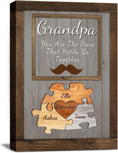 Miniatura 12 de Eternalart Regalos únicos para papá, abuelo, esposo de hija, hijo, esposa, impresiones en lienzo personalizadas con nombres de niños para padre