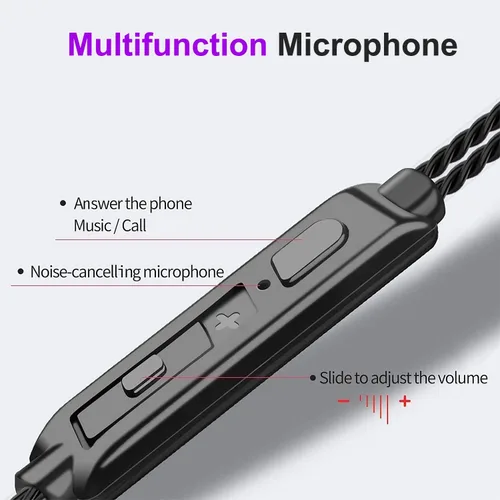 Miniatura 3 de Auriculares con cable con micrófono, paquete de 6 unidades, auriculares intrauditivos, aislamiento de ruido, graves potentes, auriculares