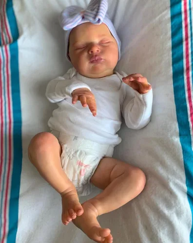 Miniatura 3 de 20 pulgadas dormido bebé Reborn 3D pintura piel con venas visibles cuerpo muñeca de tela, vinilo suave juguete de niña recién nacida como un Muñeca