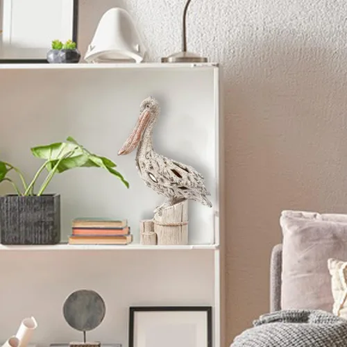 Miniatura 2 de Pelican - Figura de pie de arrecife de coral, decoración náutica para el hogar, estatua para estantes, mesa o mantel de 13.75 pulgadas