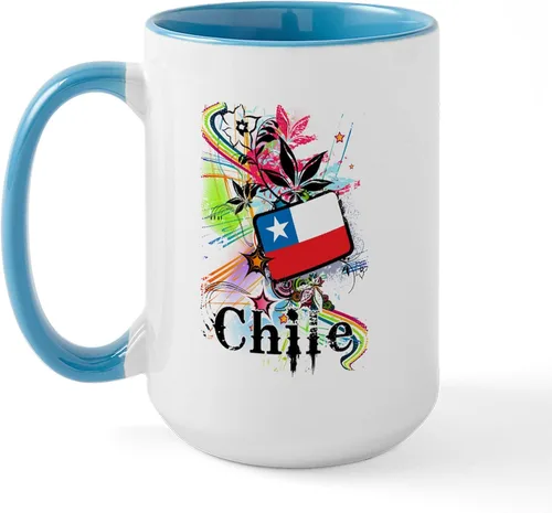Miniatura 11 de CafePress Taza de café de cerámica extra grande de 15 oz (15.0 fl oz) con bandera de Chile