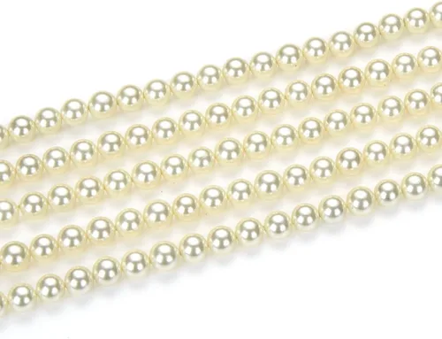 Adabele 1 hebra de cuentas de perlas de concha natural de 6 mm de grado AAA, cuentas sueltas redondas de nácar de madre perla de agua dulce de 38 cm