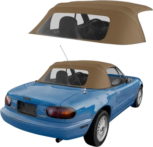 Miniatura 10 de Repuesto de techo de convertible completo de vinilo para Mazda Miata Cabriolet 1990-2005 con ventana de plástico transparente y protección contra