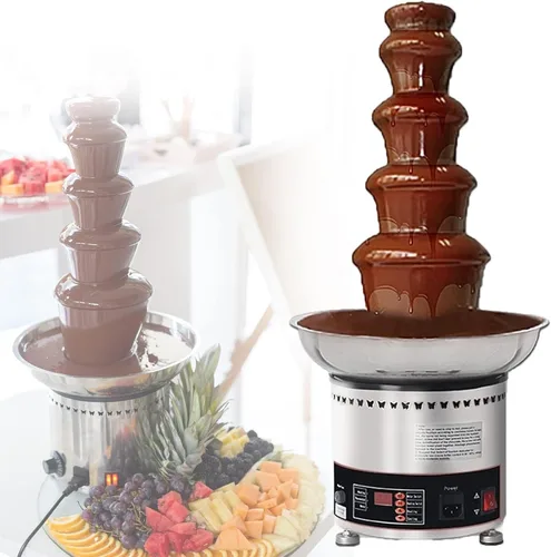 Miniatura 8 de Fuente de chocolate de 4/5/6/7 niveles, máquina de fuente de fondue de chocolate de acero inoxidable comercial para fiestas, bodas, restaurantes