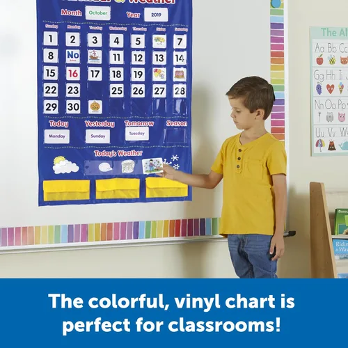 Miniatura 3 de Recursos de Aprendizaje Calendario y Tabla de Bolsillo del Clima - Suministros Esenciales para el Aula, Suministros para Profesores, Regreso a