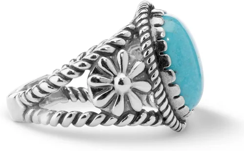 Miniatura 4 de Anillo de plata de ley estadounidense para mujer y hombre elección de piedras preciosas inspiradas en los tamaños de flores de 5 a 13 Metal