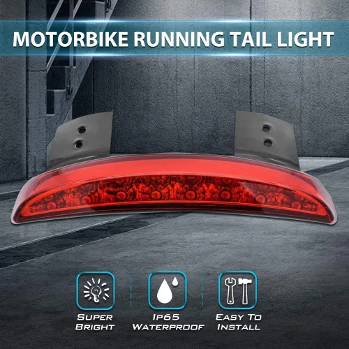 Miniatura 7 de 1 luz trasera de motocicleta con borde de guardabarros trasero cortado, luz de freno LED, luz de freno para placa de matrícula XL 883N 1200N XL1200V
