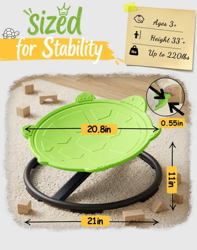 Miniatura 3 de Silla giratoria de tortuga para niños autistas, juguete giratorio sensorial, silla giratoria para niños con autismo, asiento giratorio sensorial