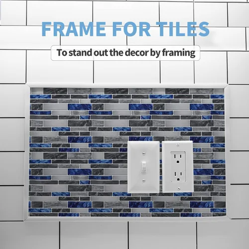 Miniatura 6 de Art3d Moldura de vinilo flexible de 30 pies para despegar y pegar para bordes de azulejos de pared, salpicaduras de cocina, marco de espejo en Blanco