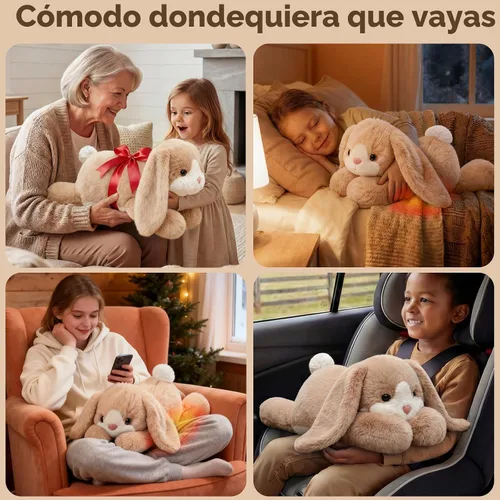 Miniatura 4 de Mewaii Animales de peluche con peso para adultos y niños, de 2 a 5 libras – 23 pulgadas de peluche de conejito calentable y refrigerable