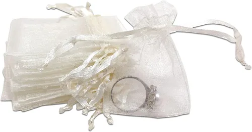 Miniatura 21 de TheDisplayGuys - Paquete de 48 bolsas de regalo de organza transparente negra de 2 x 2-3/4 pulgadas con cordón, bolsas de regalo para joyas, bolsas