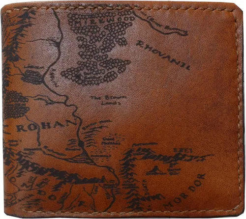 Miniatura 10 de Billetera vintage hecha a mano para hombre – Cuero auténtico plegable con grabado de mapa, regalo personalizable, Castaño, medio, Billetera plegable