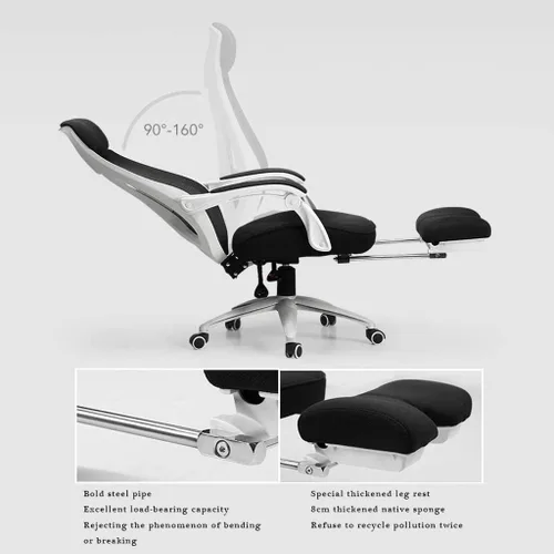 Miniatura 4 de Silla ergonómica de malla ejecutiva de respaldo alto, con soporte lumbar ajustable, reposacabezas y reposabrazos