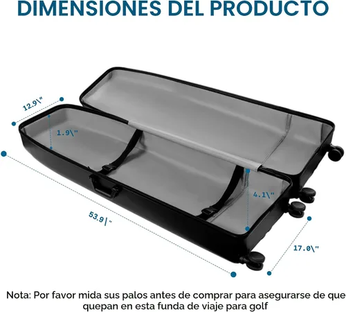 Miniatura 2 de UNIHIMAL Funda rígida para viajes de golf, funda de viaje de golf, máxima protección, impermeable y duradera, especialmente diseñada para palos