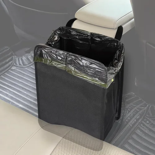 Ginsco Bote de Basura para Auto de 3 Galones con Tapa Abierta, Bolsa de Basura Colgante para Auto de Gran Capacidad a Prueba de Fugas con Forro de