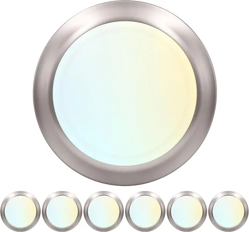 LUXRITE Lámparas de disco LED de 6 pulgadas, lámpara de techo empotrable regulable, 5CCT seleccionable 2700K 3000K 3500K 4000K 5000K, 12.5W, 1000LM