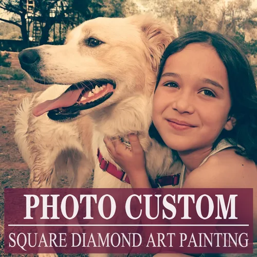 Pintura de diamante personalizada con sus fotos, cuadrada, kits de pintura de diamante personalizados para adultos, con su propia imagen
