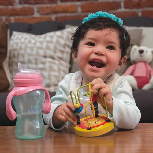 Miniatura 5 de Evenflo Balance+ Tazas de entrenamiento para bebés de 6 meses en adelante, morado y menta, diseño ergonómico con asas, 9 onzas, paquete de 2