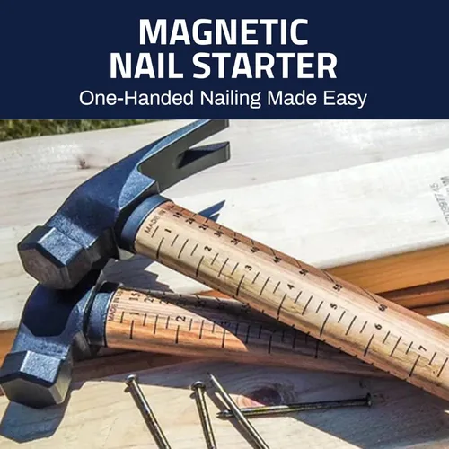 Miniatura 6 de Boss Hammer Martillo de titanio Ti64 de grado de construcción de 12 onzas – Mango de nogal Tennessee – Cuadrado de encuadre, diseño de garra