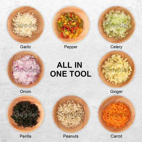 Miniatura 4 de Geedel - Picador de alimentos, manual fácil de limpiar, picador de verduras de mano, apto para lavavajillas, picador de cebolla para verduras, Rojo