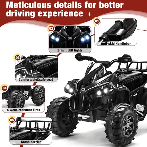 Miniatura 2 de SOAR Cuatro Ruedas - Vehículo Eléctrico Infantil de 4 Ruedas 3-6, Vehículo ATV para Montar con Batería de 12V, Quad para Niños con Luces LED