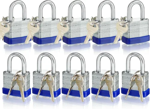 Candado de acero laminado con las mismas llaves para caja de herramientas de casillero de gimnasio, almacenamiento de cobertizo, con llave similar,
