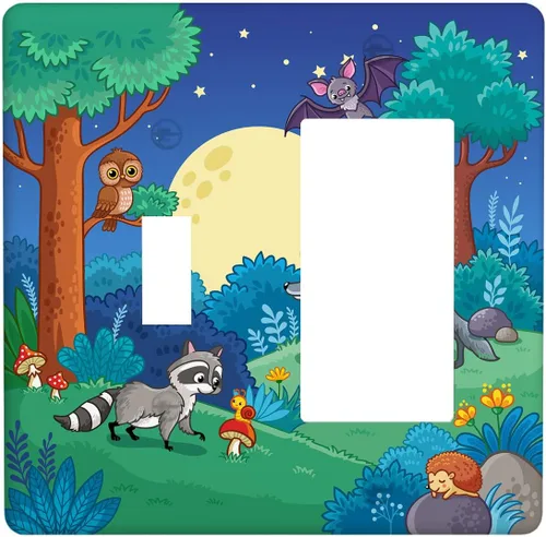 Miniatura 82 de Arctic Animals - Placa de interruptor de luz de 1 banda, lindo sello de dibujos animados, pingüino, oso polar, placa de pared individual basculante