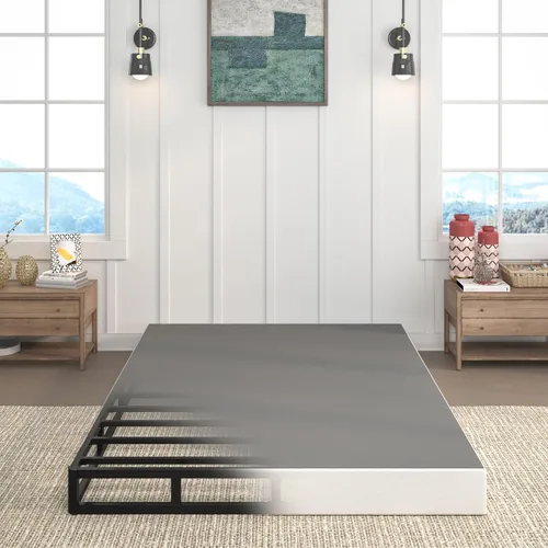 Base de resortes de 7 pulgadas para cama tamaño matrimonial, base de colchón de metal resistente, capacidad de 3000 libras, perfil alto, sin ruido,