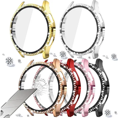 Miniatura 23 de DEALELE Paquete de 1 + 3 fundas y protector de pantalla compatible con Samsung Galaxy Watch FE / 5/4 de 1.575 pulgadas, funda protectora