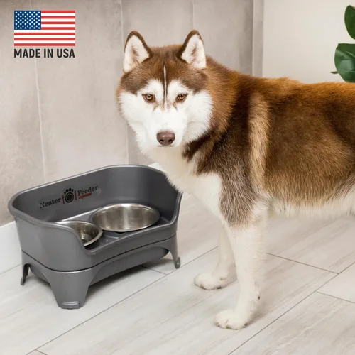 Miniatura 2 de Neater Feeder Express Cuencos para Perros a Prueba de Desordenes Elevados para Razas de Tamaño Mediano a Grande, Cuenco de Comida para Perros sin