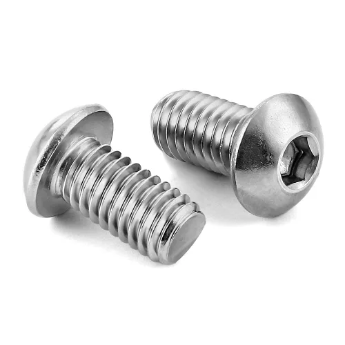 Miniatura 11 de Tornillos de Cabeza de Botón con Casquillo 1/4-20 x 1/2", Acero Inoxidable 18-8 (304), Acabado Brillante, Completamente Roscados, Hexagonal Allen